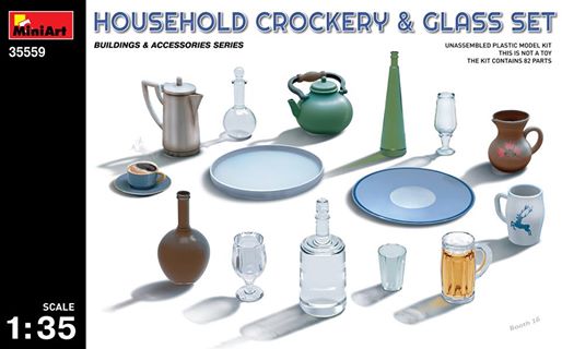 MiniArt, 35559, Household Crockery & Glass set, Skala 1:35