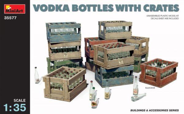 Vodka Bottles with Crates  Skala 1:35