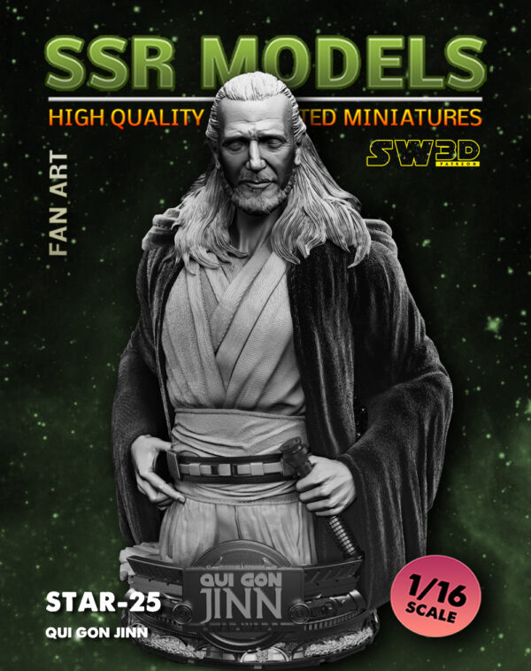 SSR.Models, Star-25, Fan Art 3D-print, Qui Gon Jinn, skala 1:16