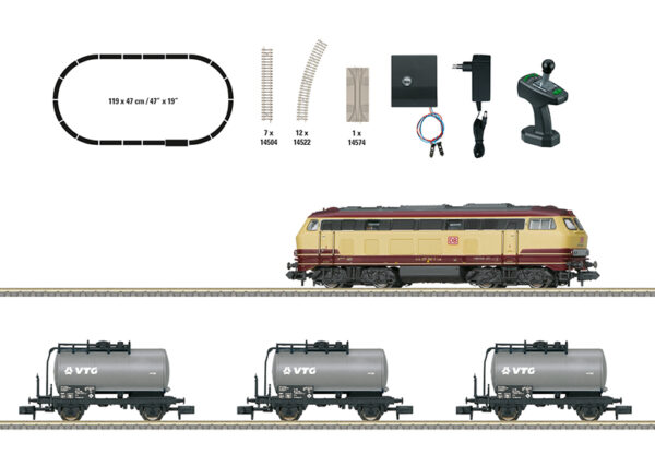 Minitrix, 11160, "Freight Train" Digital Starter Set with a Class 217, Skala N