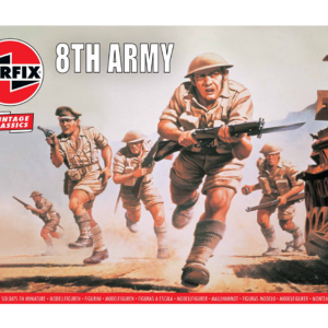 AIRFIX, AI00709V, "8Th Army", 49 stycken Omålade Figurer, "Vintage Classics", Skala 1:76.