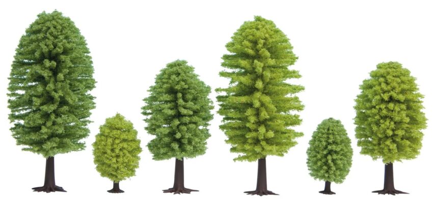 NOCH, 26901, Blandade Lövträd, 10 stycken, Höjd: 5cm - 9cm, Skala H0 och TT.