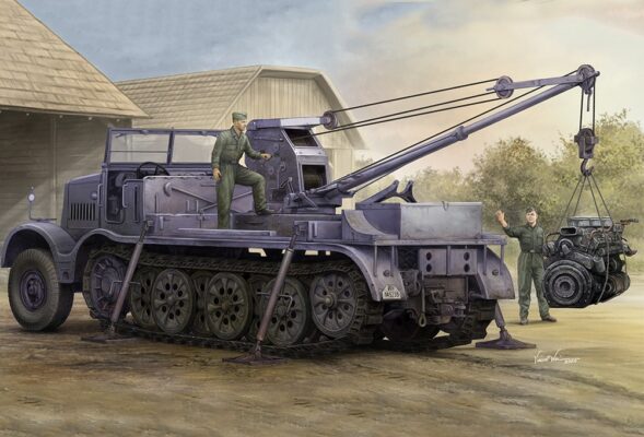 TRUMPETER, 09576, Schwerer Zugkraftwagen 18 t with 6 t Billstein-Crane, Sd.Kfz.9/1, Skala 1:35.