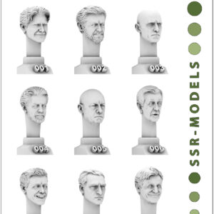 SSR Models, Huvud 1-9, 3D-print, skala 1:35